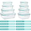 Vtopmart 8 Pack Glass Food Storage Containers with Airtight Lids, Glass Meal Prep Containers, Lunch Office Meal for Microwave, Oven, Freezer and Dishwasher, BPA Free(Green)