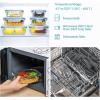 Vtopmart 8 Pack Glass Food Storage Containers with Airtight Lids, Glass Meal Prep Containers, Lunch Office Meal for Microwave, Oven, Freezer and Dishwasher, BPA Free(Blue)