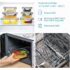 Vtopmart 8 Pack Glass Food Storage Containers with Airtight Lids, Glass Meal Prep Containers, Lunch Office Meal for Microwave, Oven, Freezer and Dishwasher, BPA Free(Grey)