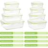 Vtopmart 8 Pack Glass Food Storage Containers with Airtight Lids, Glass Meal Prep Containers, Lunch Office Meal for Microwave, Oven, Freezer and Dishwasher, BPA Free(Grass Green)