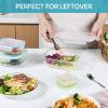Vtopmart 8 Pack Glass Food Storage Containers with Airtight Lids, Glass Meal Prep Containers, Lunch Office Meal for Microwave, Oven, Freezer and Dishwasher, BPA Free(Multi-colors)