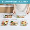 Vtopmart 8 Pack Glass Food Storage Containers with Airtight Lids, Glass Meal Prep Containers, Lunch Office Meal for Microwave, Oven, Freezer and Dishwasher, BPA Free(Multi-colors)