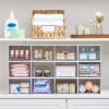 Vtopmart 8 Pack Small Clear Stackable Storage Drawers,Acrylic Bathroom Makeup Organizer,Plastic Storage Bins For Vanity, Undersink, Kitchen Cabinets, Pantry, Home Organization(4pack-White)