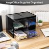 Vtopmart 8 Pack Small Clear Stackable Storage Drawers,Acrylic Bathroom Makeup Organizer,Plastic Storage Bins For Vanity, Undersink, Kitchen Cabinets, Pantry, Home Organization(4pack-Black)