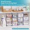Vtopmart 8 Pack Small Clear Stackable Storage Drawers,Acrylic Bathroom Makeup Organizer,Plastic Storage Bins For Vanity, Undersink, Kitchen Cabinets, Pantry, Home Organization(12pack-Clear)