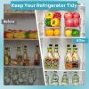 Vtopmart 8pcs Clear Organizers and Storage Bins with Lids, Stackable Plastic Storage Containers with Handles for Fridge, Freezer, Pantry, Cabinet, Kitchen Organization(8 Pack)
