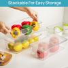 Vtopmart 8pcs Clear Organizers and Storage Bins with Lids, Stackable Plastic Storage Containers with Handles for Fridge, Freezer, Pantry, Cabinet, Kitchen Organization(10 Pack)