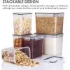 Vtopmart Airtight Food Storage Containers 6 Pieces – Plastic BPA Free Kitchen Pantry Storage Containers for Sugar,Flour and Baking Supplies – Dishwasher Safe – Include 24 Labels, Black