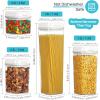Vtopmart Airtight Food Storage Containers, 7 Pieces BPA Free Plastic Cereal Organizer Canisters with Easy Lock Lids, for Kitchen Pantry Organization, 24 Labels, White(White)