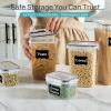Vtopmart Airtight Food Storage Containers with Lids, 24 pcs Plastic Kitchen and Pantry Organization Canisters for Cereal, Dry Food, Flour and Sugar, BPA Free, Includes 24 Labels，Gray(Black)