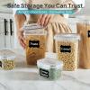 Vtopmart Airtight Food Storage Containers with Lids, 24 pcs Plastic Kitchen and Pantry Organization Canisters for Cereal, Dry Food, Flour and Sugar, BPA Free, Includes 24 Labels，Gray(Gray)