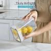Vtopmart Airtight Food Storage Containers with Lids, 24 pcs Plastic Kitchen and Pantry Organization Canisters for Cereal, Dry Food, Flour and Sugar, BPA Free, Includes 24 Labels，Gray(Black)