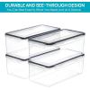 Vtopmart Airtight Food Storage Containers with Lids 4PCS Set 3.2L, Plastic Spaghetti Canisters for Pasta organizer, BPA Free Air Tight Kitchen Pantry Organization