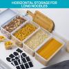 Vtopmart Airtight Food Storage Containers with Lids 4PCS Set 3.2L, Plastic Spaghetti Canisters for Pasta organizer, BPA Free Air Tight Kitchen Pantry Organization