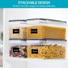 Vtopmart Airtight Food Storage Containers with Lids 8PCS Set 3.2L, Plastic Spaghetti Container for Pasta organizer, BPA Free Air Tight House Kitchen Pantry Organization