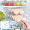 Vtopmart Clear Plastic Egg Holder for Fridge, Automatic Rolling Egg Container for Refrigerator, Stackable 14-Count Eggs Organizer with Removable Inner Tray, Fridge Organizers and Storage, 2Pack(1)