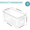 Vtopmart Clear Plastic Storage Bins, 6 PCS Pantry Organizer Bins with Handle for Refrigerator, Fridge, Cabinet, Kitchen, Countertops, Cupboard, Freezer Organization and Storage, Large(6)