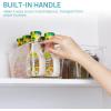 Vtopmart Clear Plastic Storage Bins, 6 PCS Pantry Organizer Bins with Handle for Refrigerator, Fridge, Cabinet, Kitchen, Countertops, Cupboard, Freezer Organization and Storage, Large(2)