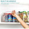 Vtopmart Clear Plastic Storage Bins, 6 PCS Pantry Organizer Bins with Handle for Refrigerator, Fridge, Cabinet, Kitchen, Countertops, Cupboard, Freezer Organization and Storage, Large(4)