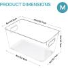 Vtopmart Clear Plastic Storage Bins, 6 PCS Pantry Organizer Bins with Handle for Refrigerator, Fridge, Cabinet, Kitchen, Countertops, Cupboard, Freezer Organization and Storage, Large(2)