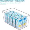 Vtopmart Clear Plastic Storage Bins, 6 PCS Pantry Organizer Bins with Handle for Refrigerator, Fridge, Cabinet, Kitchen, Countertops, Cupboard, Freezer Organization and Storage, Large(6)