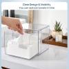 Vtopmart Disposable Facial Towels Holder,Clear Storage Drawer Compatible with Clean Skin Club Towel XL,Acrylic Box Hold 50 Count,Stylish and Functional Bathroom Accessory for Coutertop Organization(1)