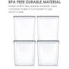 Vtopmart Extra Large Tall Airtight Food Storage Containers, 4 Pieces 5.9qt/6.5L Plastic PBA Free Kitchen Pantry Canister for Spaghetti, Flour and Baking Supplies, with 24 Labels, Black(Black)