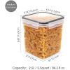 Vtopmart Extra Large Tall Airtight Food Storage Containers, 4 Pieces 5.9qt/6.5L Plastic PBA Free Kitchen Pantry Canister for Spaghetti, Flour and Baking Supplies, with 24 Labels, Black(Black)