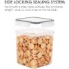 Vtopmart Extra Large Tall Airtight Food Storage Containers, 4 Pieces 5.9qt/6.5L Plastic PBA Free Kitchen Pantry Canister for Spaghetti, Flour and Baking Supplies, with 24 Labels, Black(Black)