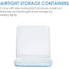Vtopmart Extra Large Tall Airtight Food Storage Containers, 4 Pieces 5.9qt/6.5L Plastic PBA Free Kitchen Pantry Canister for Spaghetti, Flour and Baking Supplies, with 24 Labels, Black(Blue)