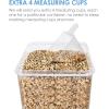 Vtopmart Extra Large Tall Airtight Food Storage Containers, 4 Pieces 5.9qt/6.5L Plastic PBA Free Kitchen Pantry Canister for Spaghetti, Flour and Baking Supplies, with 24 Labels, Black(Blue)