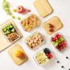 Vtopmart Glass Food Storage Containers with Bamboo Lids, 4 Pack Meal Prep Glass Containers Safe for Microwave, Oven, Freezer and Dishwasher, BPA Free(Set of 5 (35oz))