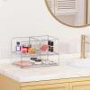 Vtopmart Stackable Storage Drawers Set of 6, Clear Plastic Organizer Bins for Bathroom Supplies,Ideal for Cabinet,Pantry,Laundry Room Organization(2 Small+1 Wide)