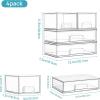 Vtopmart Stackable Storage Drawers Set of 6, Clear Plastic Organizer Bins for Bathroom Supplies,Ideal for Cabinet,Pantry,Laundry Room Organization(2 Small+2 Wide)