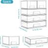 Vtopmart Stackable Storage Drawers Set of 6, Clear Plastic Organizer Bins for Bathroom Supplies,Ideal for Cabinet,Pantry,Laundry Room Organization(2 Small+3 Wide)