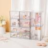 Vtopmart Stackable Storage Drawers Set of 6, Clear Plastic Organizer Bins for Bathroom Supplies,Ideal for Cabinet,Pantry,Laundry Room Organization(4 Small+2 High+2 Wide)