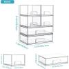 Vtopmart Stackable Storage Drawers Set of 6, Clear Plastic Organizer Bins for Bathroom Supplies,Ideal for Cabinet,Pantry,Laundry Room Organization(4 Small+2 Wide)
