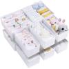 Vtopmart 12 Pack Baby Clothes Organizer, Dresser Drawer Organizer for Baby Clothing, Foldable Fabric Closet Drawer Storage Bins, Dresser Dividers for Bra, Socks, Ties, Scarf(White)