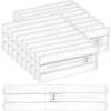 Vtopmart 12 Pack Drawer Dividers for Clothes, 4″ High 10.2″-16.5″ Adjustable Expandable Dresser Drawer Organizer, Clear Plastic Separators for Dresser, Baby Clothing, Underwear, Cosmetic, Toiletries(18)