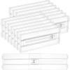 Vtopmart 12 Pack Drawer Dividers for Clothes, 4″ High 10.2″-16.5″ Adjustable Expandable Dresser Drawer Organizer, Clear Plastic Separators for Dresser, Baby Clothing, Underwear, Cosmetic, Toiletries(14)