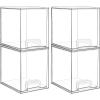 Vtopmart 12.1”W Clear Stackable Storage Drawers,3 Pack Acrylic Plastic Organizers Bins for Makeup Palettes, Cosmetics, and Beauty Supplies,Ideal for Vanity, Bathroom,Cabinet,Desk Organization(4pack High)