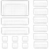 Vtopmart 15 PCS Clear Plastic Drawer Organizers Set, 4-Size Versatile Bathroom and Vanity Organizer Trays, Non-Slip Storage Containers for Makeup, Jewelries, Bedroom，Kitchen Utensils and Office(15 PCS)