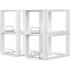 Vtopmart 2 Pack Large Stackable Storage Drawers,Clear Acrylic Drawer Organizers with Handles, Easily Assemble for Bathroom,Kitchen Undersink,Cabinet,Closet,Makeup,Pantry organization and Storage(White( 4 Pack))