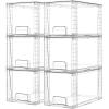 Vtopmart 2 Pack Large Stackable Storage Drawers,Clear Acrylic Drawer Organizers with Handles, Easily Assemble for Bathroom,Kitchen Undersink,Cabinet,Closet,Makeup,Pantry organization and Storage(Clear( 6 Pack))