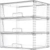 Vtopmart 2 Pack Large Stackable Storage Drawers,Easily Assemble Clear Acrylic Bathroom Closet Undersink Organizers,Plastic Storage Bins for Cabinet,Kitchen Pantry,Medicine Organization(3)