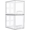 Vtopmart 2 Pack Stackable Storage Drawers, 6.6”Tall Acrylic Bathroom Makeup Organizers,Clear Plastic Storage Bins For Vanity, Undersink, Kitchen Cabinet,Pantry Organization and Storage(2)