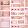 Vtopmart 25 PCS Plastic Drawer Organizers Set, 4-Size Versatile Bathroom and Vanity Drawer Organizer Trays, Storage Bins for Makeup, Bedroom, Kitchen Gadgets Utensils and Office(Pink)