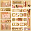 Vtopmart 25 PCS Plastic Drawer Organizers Set, 4-Size Versatile Bathroom and Vanity Drawer Organizer Trays, Storage Bins for Makeup, Bedroom, Kitchen Gadgets Utensils and Office(Beige)
