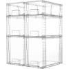 Vtopmart 3 Pack Clear Stackable Storage Drawers,Easy to Assemble Bathroom Organizers and Storage with handles,Plastic Drawers for Kitchen Pantry,Cabinet,Under Sink Organization(2 Large+2 Medium+2 Small)