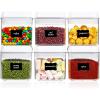 Vtopmart 4 PCS Airtight Food Storage Containers, BPA Free Plastic Spaghetti Pasta Containers with Easy Lock Lids, for Kitchen Pantry Organization and Storage, Include 24 Labels, 1.8L(6)